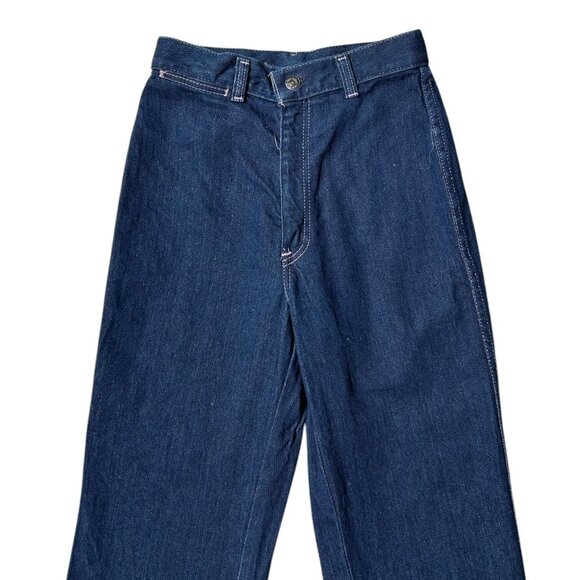 70s Vintage Levi's Jeans Highwaisted Straight Leg Embroidered Flower Scovill. - Picture 4 of 8